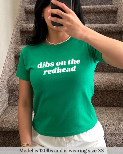 Dibs On The Redhead Baby Tee, Shirt Y2K, Lucky Shirt, Women T Shirt, Gifts For Her, Irish Baby Tee