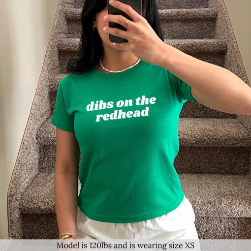 Dibs On The Redhead Baby Tee, Shirt Y2K, Lucky Shirt, Women T Shirt, Gifts For Her, Irish Baby Tee