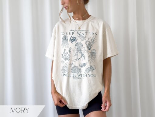 Christian Ocean Animal Shirt, Coastal Sea Life Tshirt, Trendy Beachy Oversized Scripture Tee, Faith Apparel Gift