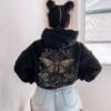 Vintage Moth Hoodie Nature Forest Sweatshirt Cottage Core Hoodie Fairycore Top Goblin Core Street Wear Trendy Woodland Shirt Green Witc Back