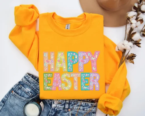 Happy Easter Sweatshirt, Womens Easter Shirt, Funny Easter Sweater, Easter Gift, Cute Easter Shirt - Image 4