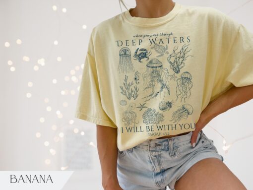 Christian Ocean Animal Shirt, Coastal Sea Life Tshirt, Trendy Beachy Oversized Scripture Tee, Faith Apparel Gift - Image 5