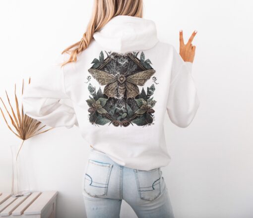 Vintage Moth Hoodie, Cottage Core Hoodie, Fairycore Top, Trendy Woodland Shirt - Image 4