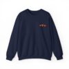 Sweatshirt With Orange Heart Print On Chest, Small Heart, Long Sleeve, Round Neck, Casual Wear