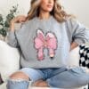 Happy Teacher Coquette Bow Easter Bunny Sweatshirt, Gift For Teacher, Spring School Sweater