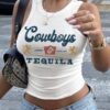 Cowboys & Tequila Women's Tank Top, Western Shirt, Summer Tank, Country Concert Outfit