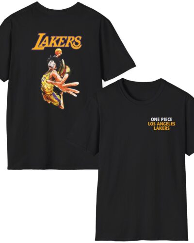 One Piece X Lakers Shirt, Luffy Lakers Shirt, One Piece Basketball Tee, Luffy Shirt