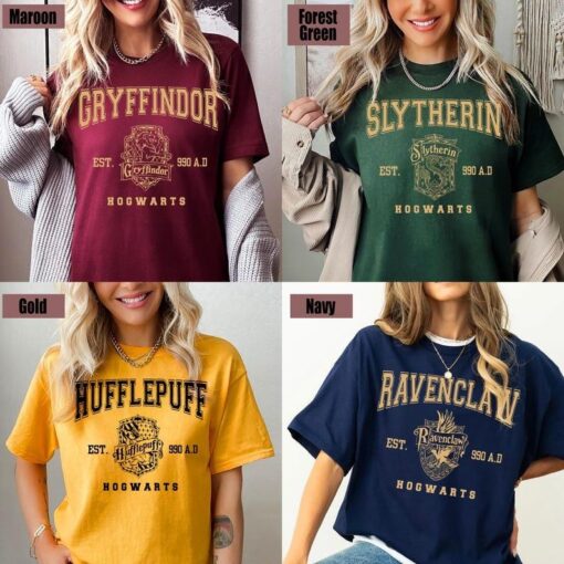 Vintage Wizard House Shirts, Hogwarts House Shirt, HP Wizard School Shirt, Universal Studios Shirt