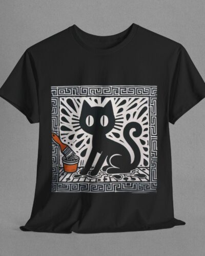 Whimsical Cat Graphic Tee, Great for Cat Lovers, Unique Gift, Cozy Comfort, Cute Top