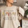 Grandma's Garden Sweatshirt, Custom Birthflower Sweatshirt, Gift for Grandma, Love Grows Here, Mom's Garden