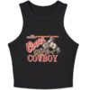 Coors Cowboy Tank Top, Women Concert Crop Tank Top, Ribbed Crop Tank, Vintage Cowboy Rodeo Tank Top