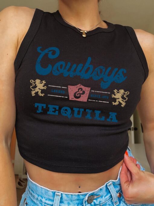 Cowboys & Tequila Women's Tank Top, Western Shirt, Summer Tank, Country Concert Outfit - Image 2