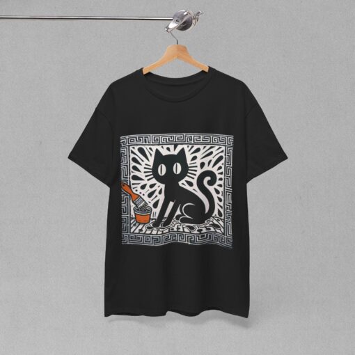 Whimsical Cat Graphic Tee, Great for Cat Lovers, Unique Gift, Cozy Comfort, Cute Top - Image 6