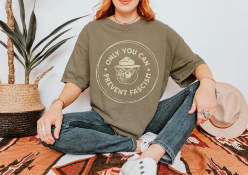 Only You Can Prevent Fascism Shirt, National Park Bear, Comfort Colors Tee, Progressive Liberal Funny Gift - Image 4