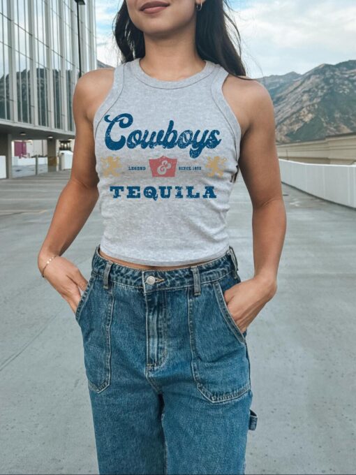 Cowboys & Tequila Women's Tank Top, Western Shirt, Summer Tank, Country Concert Outfit - Image 3