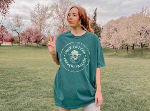 Only You Can Prevent Fascism Shirt, National Park Bear, Comfort Colors Tee, Progressive Liberal Funny Gift - Image 3