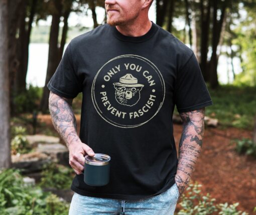 Only You Can Prevent Fascism Shirt, National Park Bear, Comfort Colors Tee, Progressive Liberal Funny Gift - Image 2