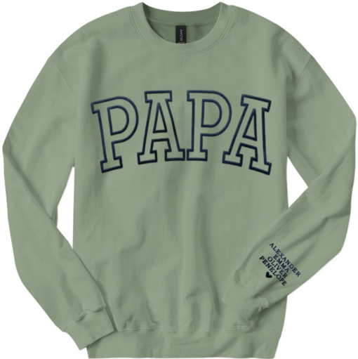 Personalized Dad Sweatshirt with Kid Names on Sleeve, Fathers Day Gift, Birthday Gift for Dad - Image 2