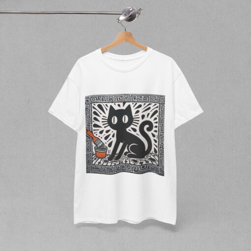 Whimsical Cat Graphic Tee, Great for Cat Lovers, Unique Gift, Cozy Comfort, Cute Top - Image 3