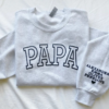 Personalized Dad Sweatshirt with Kid Names on Sleeve, Fathers Day Gift, Birthday Gift for Dad